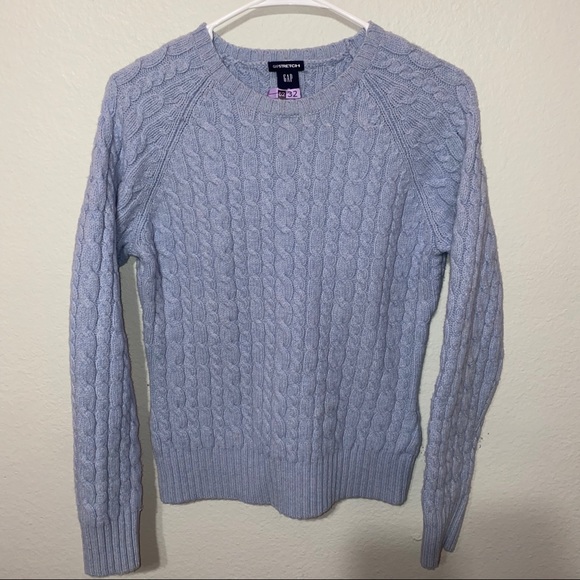 Gap Stretch Blue Cable Knit Sweater 